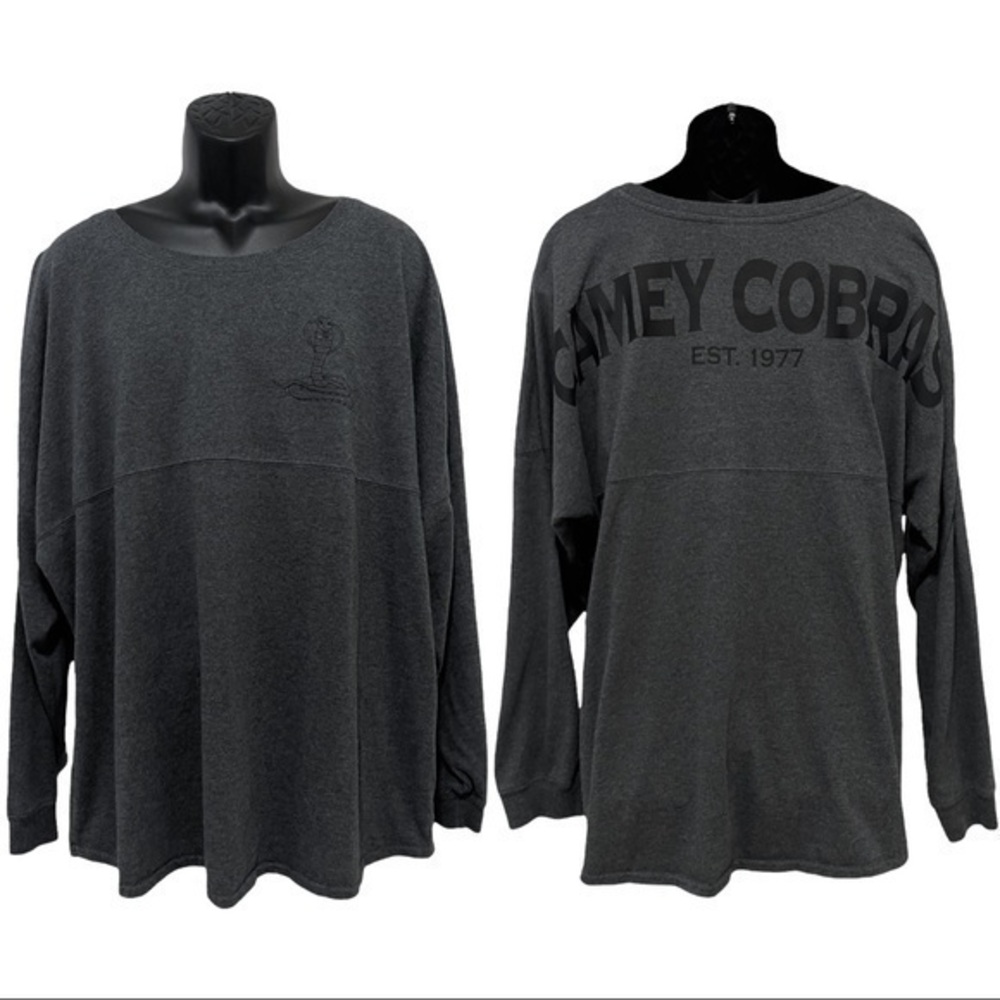 J. America Gray Camey Cobras Est 1977 Long Sleeve Shirt Size XXL